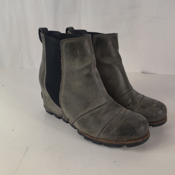 Sorel lea wedge joan of arctic wedge chelsea peat moss grey 7.5 - Picture 1 of 8